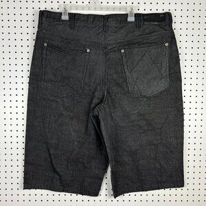 Sean John Black Baggy Jean Shorts Size 42 Goth Punk Jorts Wide Leg Skate Y2K 90s